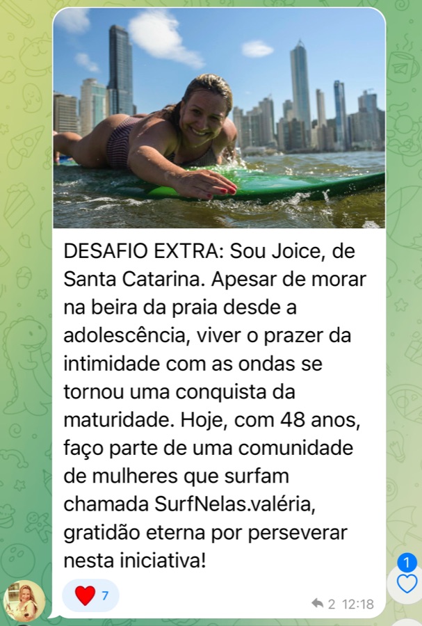 Depoimento de aluna do Surfnelas