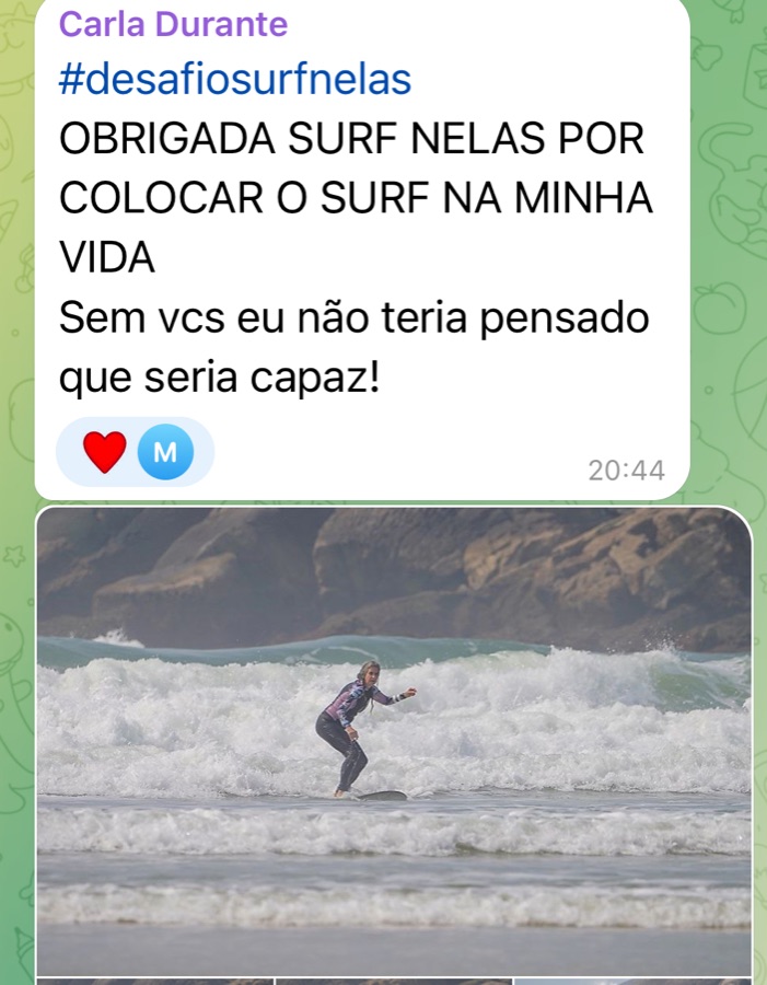 Depoimento de aluna do Surfnelas