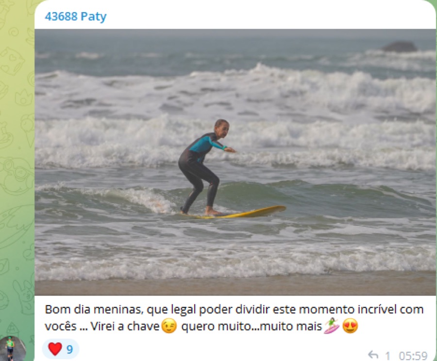 Depoimento de aluna do Surfnelas