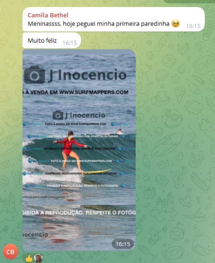 Depoimento de aluna do Surfnelas